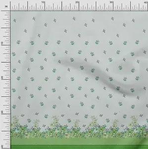 Soimoi Cotton Poplin Fabric Leaves,Azalea & Peony Panel Print Fabric-SdA