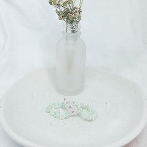 Handmade Beaded Flower Crown Ring | dainty beaded flower design rings minimal assorted colors hand strung stretchy Japanese seed bead