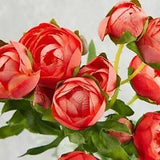 Colorful Salmon Pink Artificial Ranunculus Floral Spray