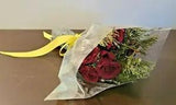 Real Air Dried 6 Roses Flowers Red Rustic Bouquet w/ Cedar Greenery (NEW)