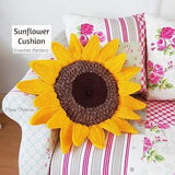 Crochet Flower Cushion - Sunflower Cushion - Sunflower pillow - crochet tutorial - crochet pattern