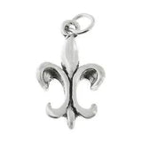 Fleur de Lis Lily Flower Saints 925 Sterling Silver Charm Pendant MADE IN USA