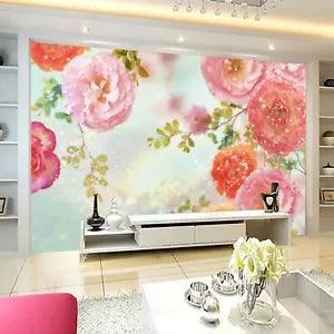 3D Peony Flower Pink 1382NA Wallpaper Wall Mural Removable Self-adhesive Fay