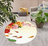3D Peony Flower Goldfish ZHUA2322 Game Non Slip Rug Mat Photo Carpet Amy