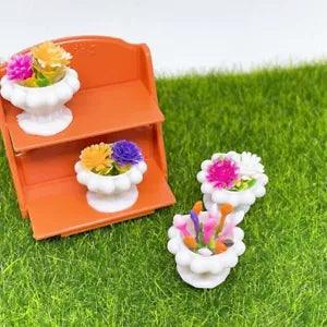 4PC Dollhouse 1:12 Scale Miniatures Plant Flower Water Lily Botanical Garden Set