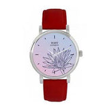 Toff London TLWS-46476 Ladies Blue Water Lilies Flower Watch
