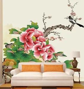 3D Peony Flower Bird 28737NA Wallpaper Wall Murals Removable Wallpaper Fay
