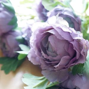 Pale Purple and Blue Ranunculus (FB0073-02) | artificial flower ¡§C purple flower crown ¡§C purple wedding table runner ¡§C purple wedding decor
