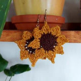 Sunflower crochet earrings