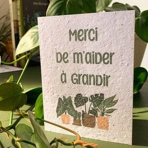 Mother's Day plantable card, greeting card, zero waste gift, thank you for helping me grow, happy Mother's Day, plantable card