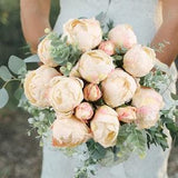 2 Bouquets Peonies Artificial Flowers Vintage Peonies Fake Flowers Silk Peonies Flowers for Home Decoration Wedding Decoration Bride Bouquet