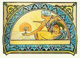A Water Lily Flower by Alfons Maria Mucha Counted Cross Stitch Pattern