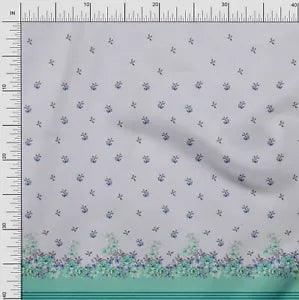 Soimoi Cotton Poplin Fabric Leaves,Azalea & Peony Panel Printed-rVE