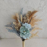 Boho bouquet for white and blue wedding for bridesmaids, bridal bouquet, fake flowers, dried flower arrangement, fake roses