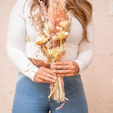 Dried Rose Pink and Moss Green FLORAL Bouquet/25