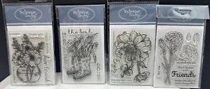 Technique Tuesday BOTANICAL FLORALS Flowers Dahlia Carnations Rubber Stamps Lot