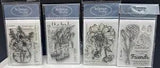 Technique Tuesday BOTANICAL FLORALS Flowers Dahlia Carnations Rubber Stamps Lot