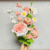 Crochet flowers tulip flower Calla Lily Thai rose Daisy forget me not ornaments cute A bunch of flower Anniversary bouquet Gift for her
