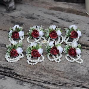 Burnt red corsage Wrist Corsage Mother??s Corsage Botanical Pearl Corsage ranunculus Rustic Wedding Corsage