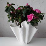Handmade large white vase. Scandinavian vase. White large orchid pot.