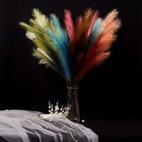 2PCS Flower Bunch Artificial Gradient Grass Bouquet Decor Over Size Reed Wedding
