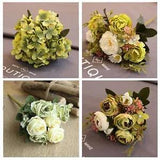 Autumn Silk Green Peony Flowers Wedding Home Party Decorations Artificial Flower