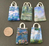 Dolls House Miniature Tote Bag Claude Monet Water Lilies Garden Giverny