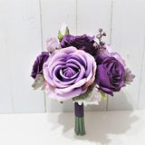 Shades of Purple Maid of Honour Bouquet, Plum Bridesmaid Bouquet, Purple Wedding Bouquet, Plum Rose Bridal Bouquet