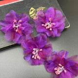 Purple and Pink Flowers, Purple Fabric Flowers, Fabric Flower, Vintage Flower, Flower Brooch, Flower Pin, Organza Flower Pin