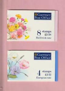 Guernsey Mint Booklet Panes. 1993. Flowers. Carnations & Lisianthus SB48 & 49.