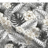 Jumbo Leaves Fabric - Silver Tropic By Adehoidar - Summer Tropical Plant Modern Home Upholstery Cotton Fabric By The Yard With Spoonflower