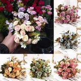 15 Heads Silk Clove Artificial Flowers Peony Wedding Bouquet Home Party Decor  +