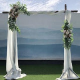 Wedding Arch Flowers,2Pcs Set Champagne Peony Floral Swags,Artificial Eucalyptus Leaves Flower For Sheer Drapes,Chair,Arbor,Wedding Ceremony