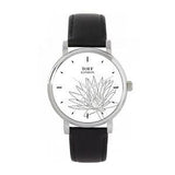 Toff London TLWS-17644 Ladies Grey Water Lilies Flower Watch