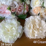 14CM Artificial Silk Peony Head Fake Peony Flowers with Stems Wholesale Artificial Poney for Bouquets DIY Craft Home Wedding Decor DIY