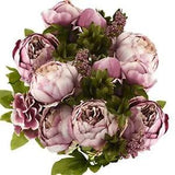 Vintage Artificial Peonies Silk Peony Flowers and Hydrangeas for Wedding