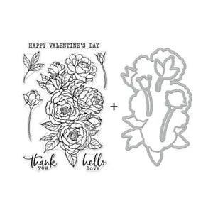 Hero Arts Clear Stamp & Die Combo Peonies