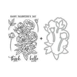 Hero Arts Clear Stamp & Die Combo Peonies