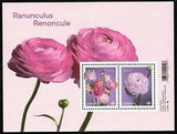 Canada sc#3372 Ranunculus : Persian Buttercup, Souvenir-Sheet of 2, Mint-NH
