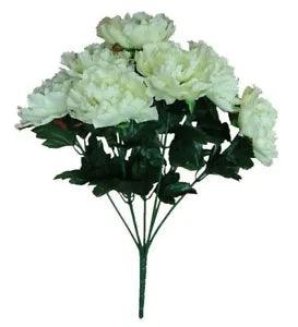 Cream 7-4" Peony 20" Bush Silk Flower Home Indoor Outdoor Vase Plant Decor Craft