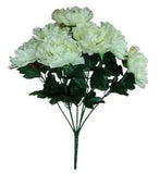 Cream 7-4" Peony 20" Bush Silk Flower Home Indoor Outdoor Vase Plant Decor Craft