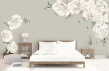 Large White Peony Rose Blossom Kid Wall Sticker Nursery Decor Baby Decal Art DIY