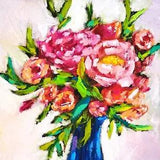 Peony Painting Floral Original Art Peonies Oil Painting Flowers Small Wall Art