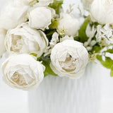 Large Head Peonies | Floral Bouquet Artificial Flower | Wedding/Home Decoration Gifts | D¡§?cor | Floral, 20'' Soft Blooming 13 Stem white
