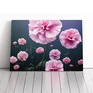 Gleeful Carnation Flowers Canvas Print Wall Art Framed Picture Home Decor Large