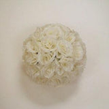 Ivory Rose Flower Ball Pomander Wedding decoration Ball Silk Rose Kissing Ball Faux Flowers/Mutiple sizes/Aisle decor/ Centerpiece