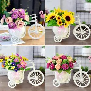 Artificial Flowers Bicycle Colourful Fake Plant Bouquet Home Table Wall...