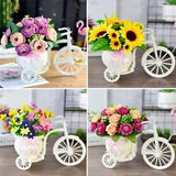 Artificial Flowers Bicycle Colourful Fake Plant Bouquet Home Table Wall...