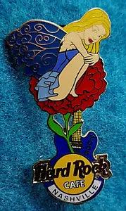 NASHVILLE FLOWER FAIRY GIRL #1 BUTTERFLY WINGS CARNATION Hard Rock Cafe PIN LE
