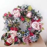 FLOWERS WREATH HOME DECOR DOOR WALL CHRISMAS SIMULATION PEONY XMAS ARTIFICIAL